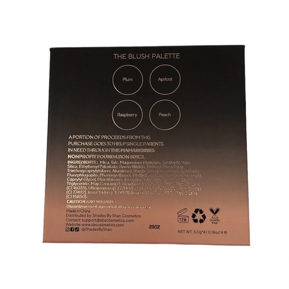 Shades by Shan Blush Palette in Plum, Apricot, Raspberry, and Peach - Picture 6 of 8